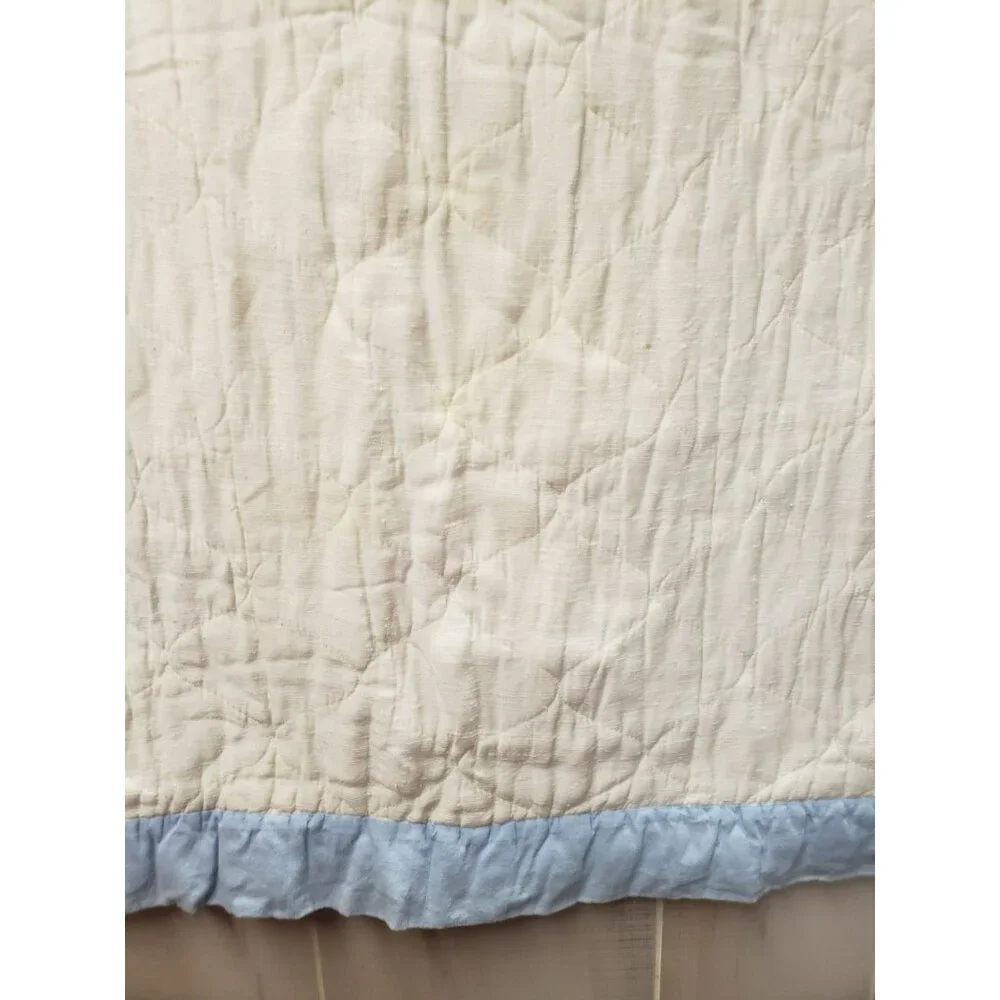 Handmade Baby Quilt, Animal Applique, Blue & White 33